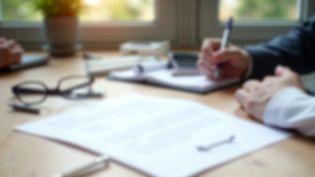 Documento de contrato de vivienda sobre escritorio con bolígrafo y gafas