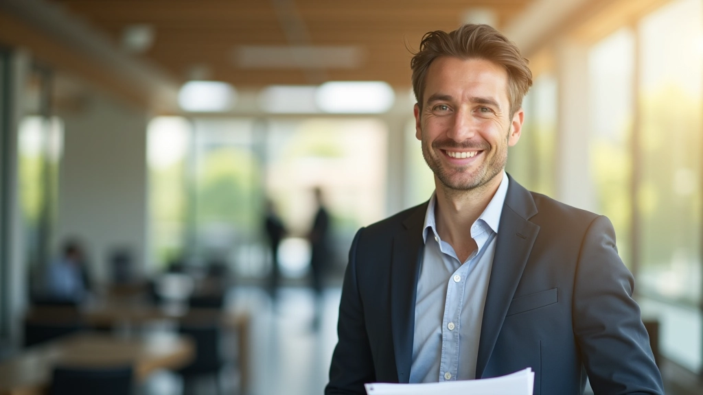 Persona sonriendo después de revisar su plan de ahorro completado